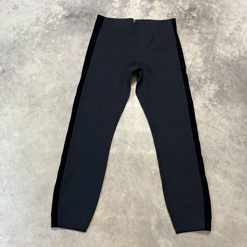 J.Crew Gigi Pant Womens 8 Black Velvet Tuxedo Stripe Back Zip Straight Leg